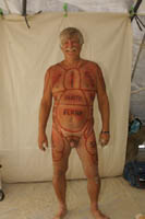 Meat body paint on wizzard at burning man 2006